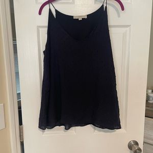 EUC LOFT navy dot flowy tank